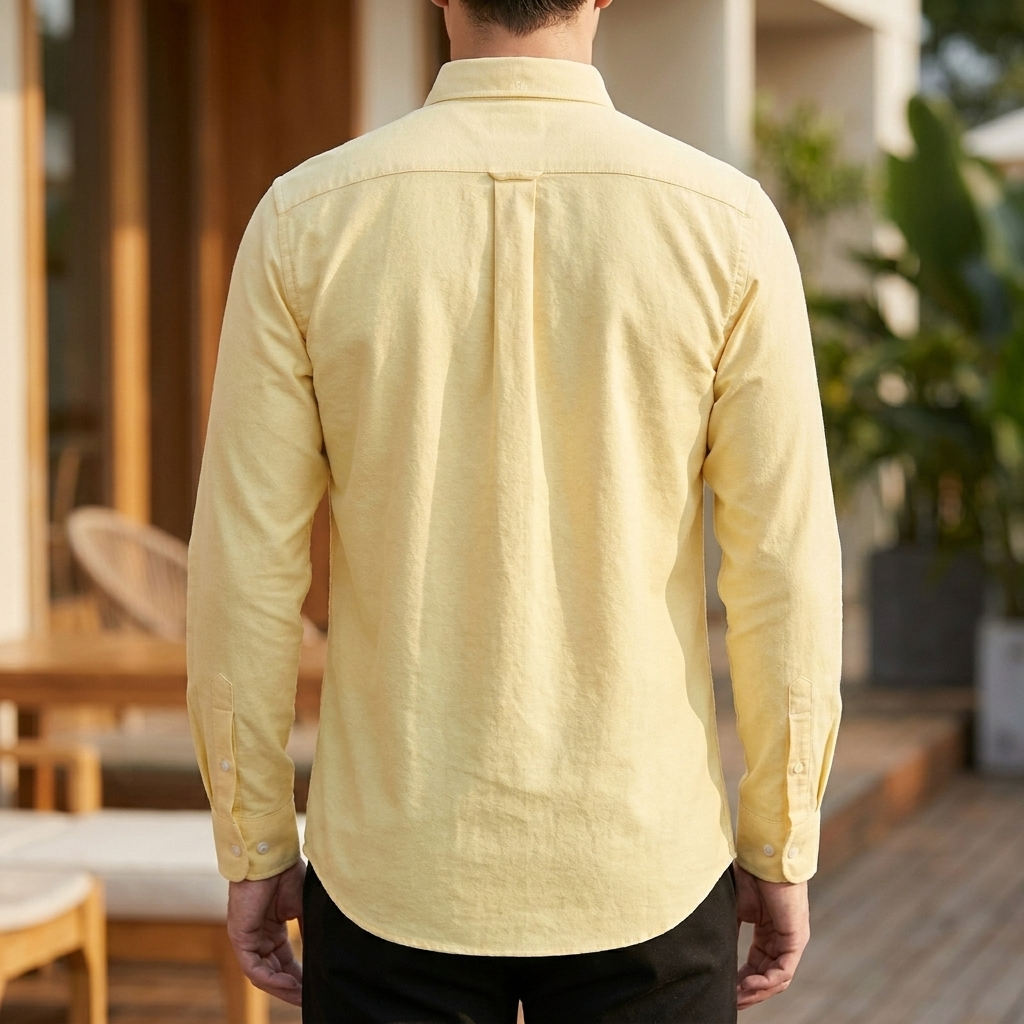100% Katoenen Oxford Overhemd met Geborduurd Paardenmotief