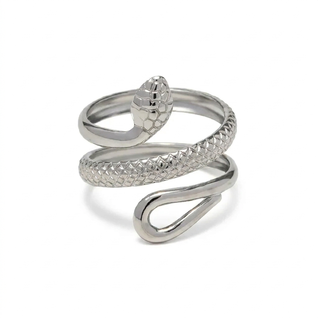 RVS Ring met Slangmotief en Gouden Plating