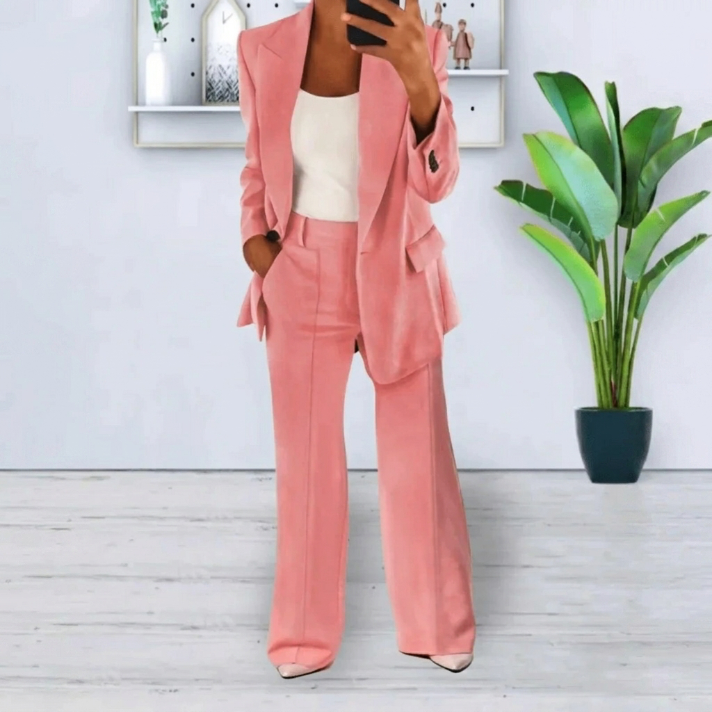 Elegant 2-Delig Damespak met Blazer en Broek