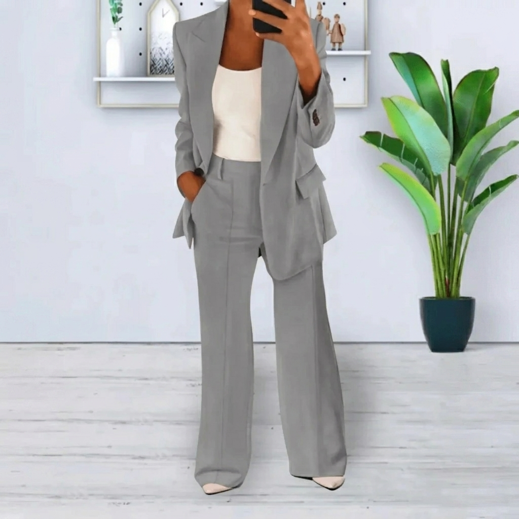 Elegant 2-Delig Damespak met Blazer en Broek