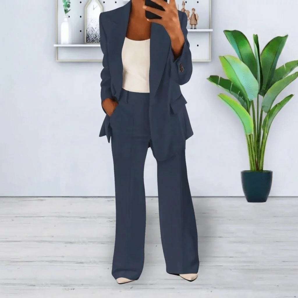 Elegant 2-Delig Damespak met Blazer en Broek