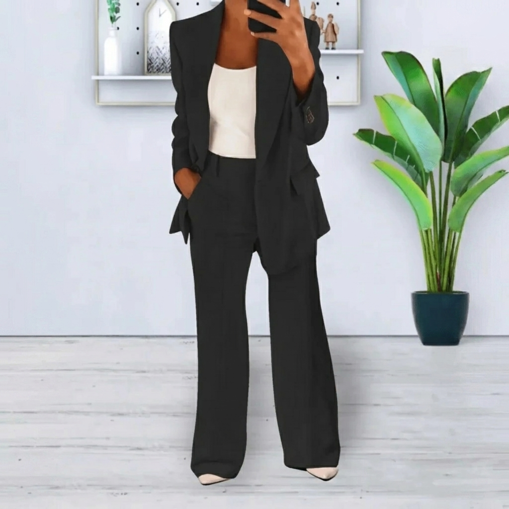 Elegant 2-Delig Damespak met Blazer en Broek