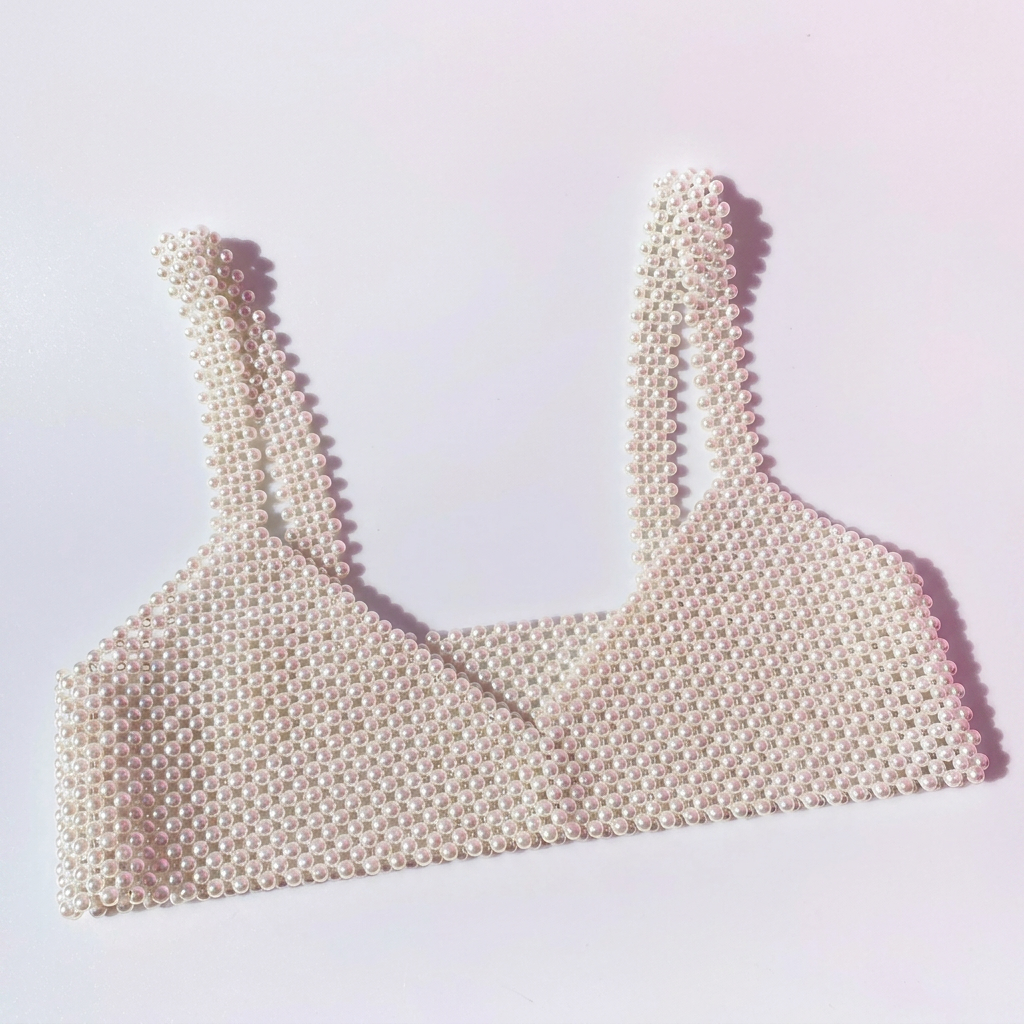 Crop Top met elegante Parelaccenten
