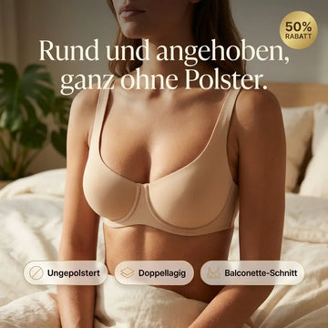 Naadloze balconette-bh met dubbellaagse cups, tilt op en vormt zonder voering