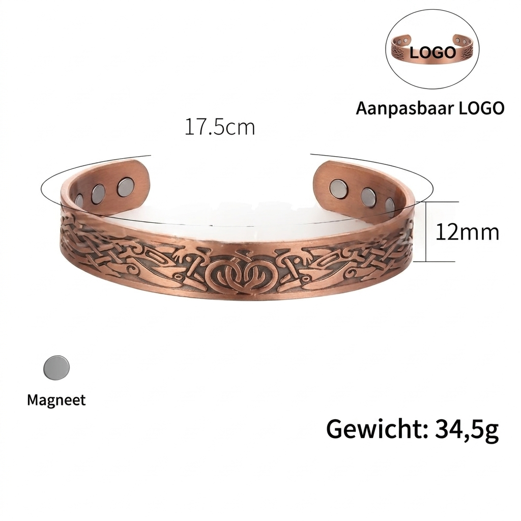 Rode magnetische armband in vintage design