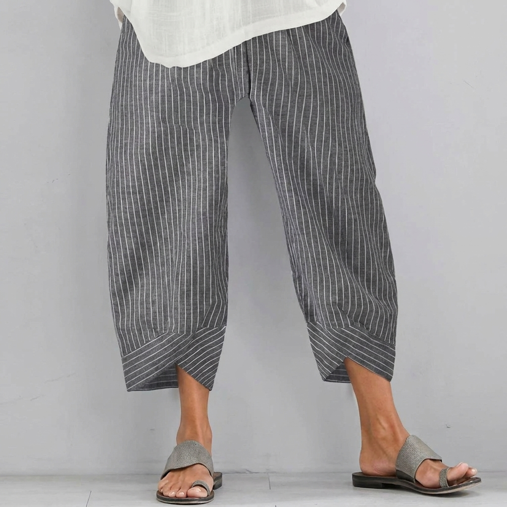 Effen loszittende casual capribroek voor dames