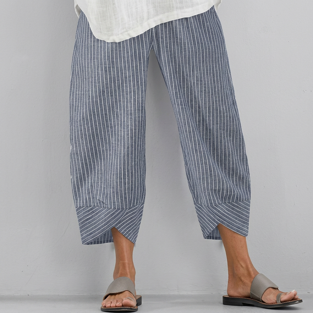 Effen loszittende casual capribroek voor dames