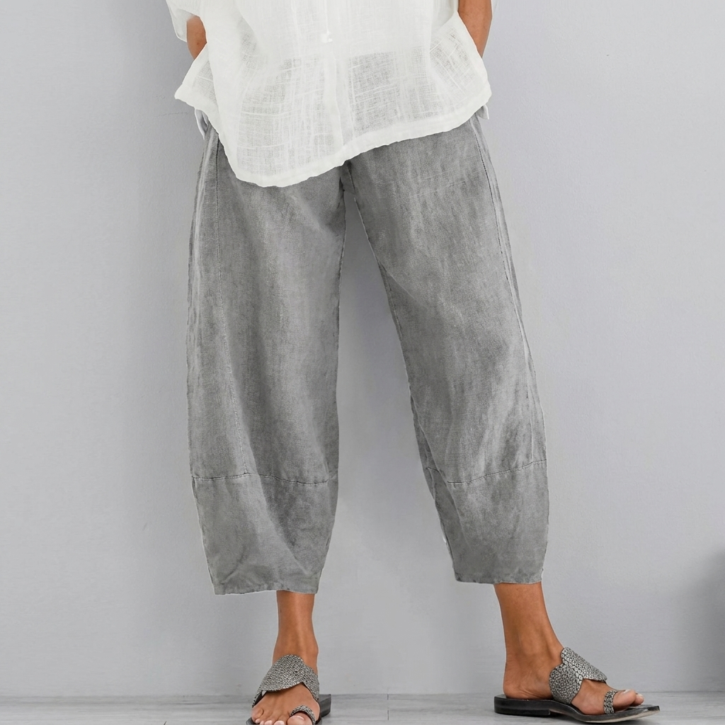 Effen loszittende casual capribroek voor dames