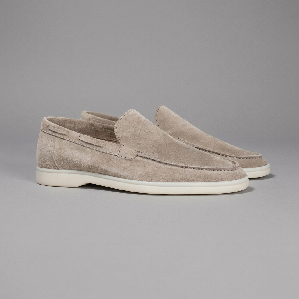 Heren slip-on loafers met matte afwerking