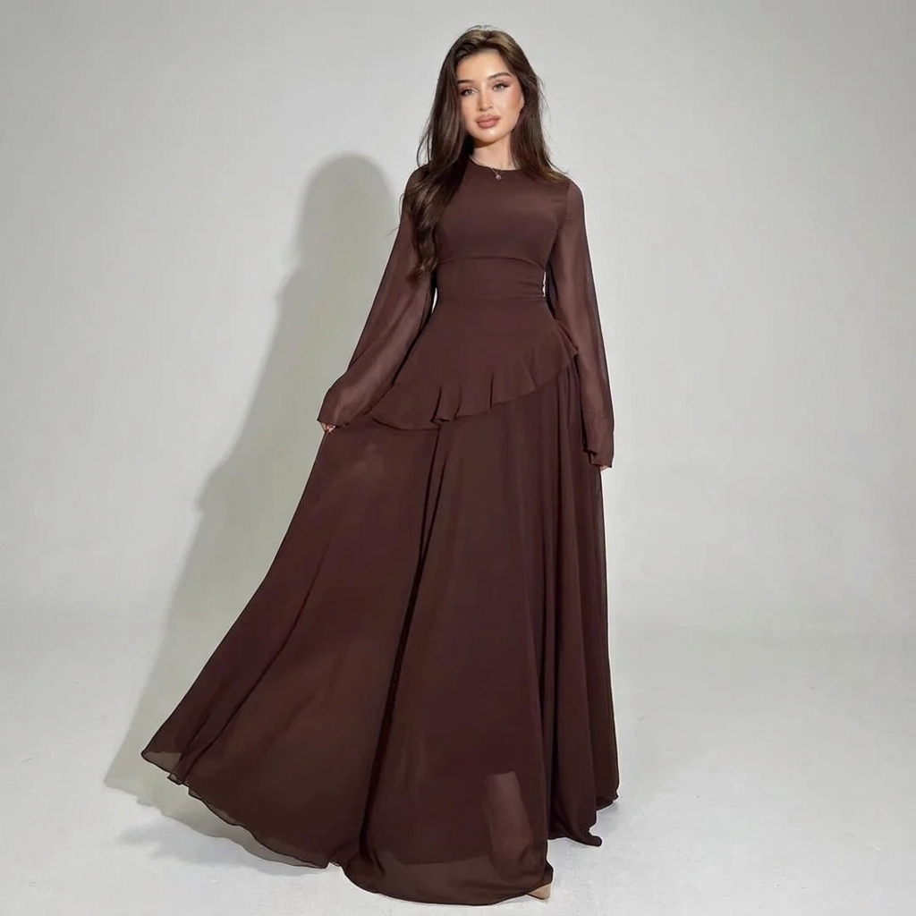 Nauwsluitende midi-jurk met hoge taille voor dames