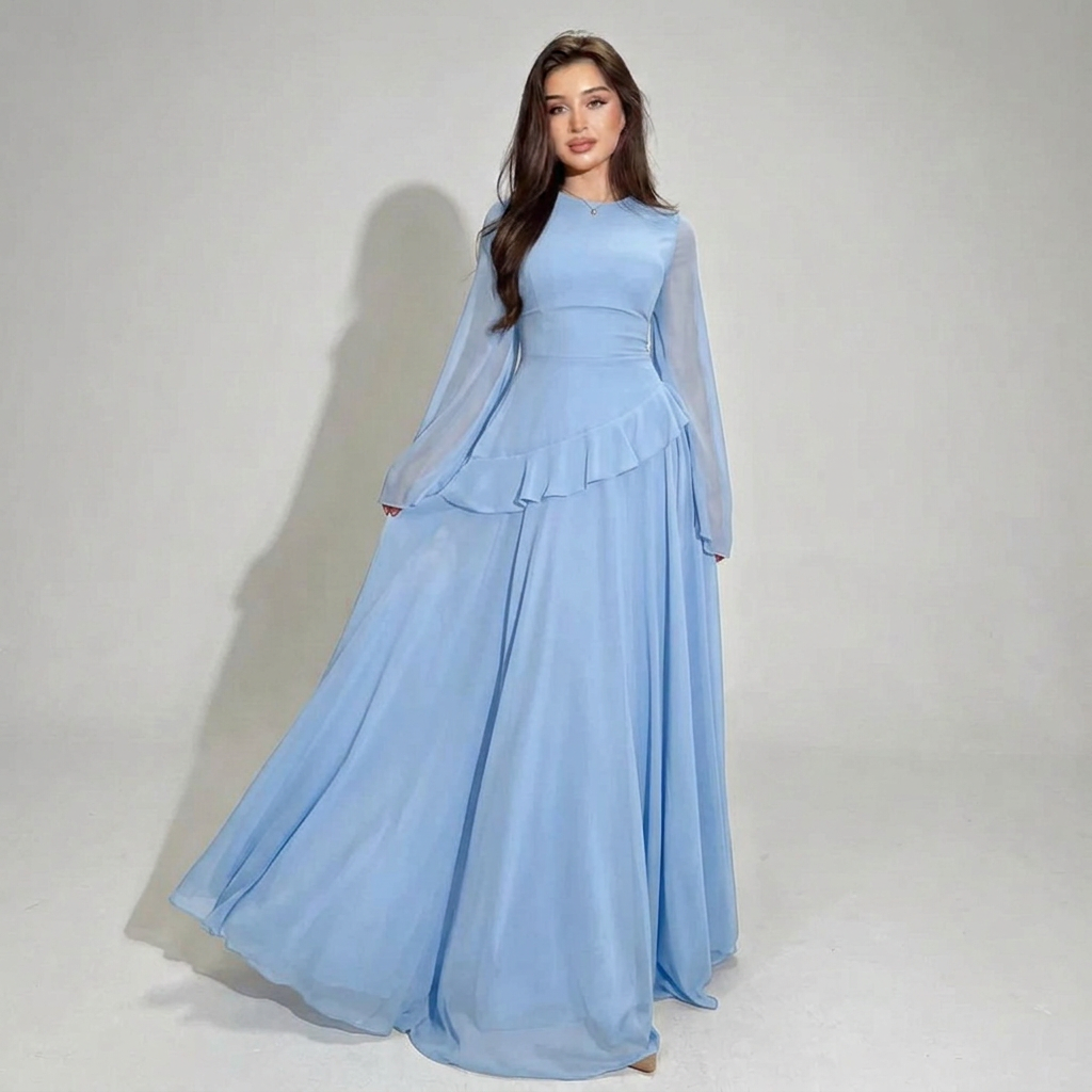 Nauwsluitende midi-jurk met hoge taille voor dames