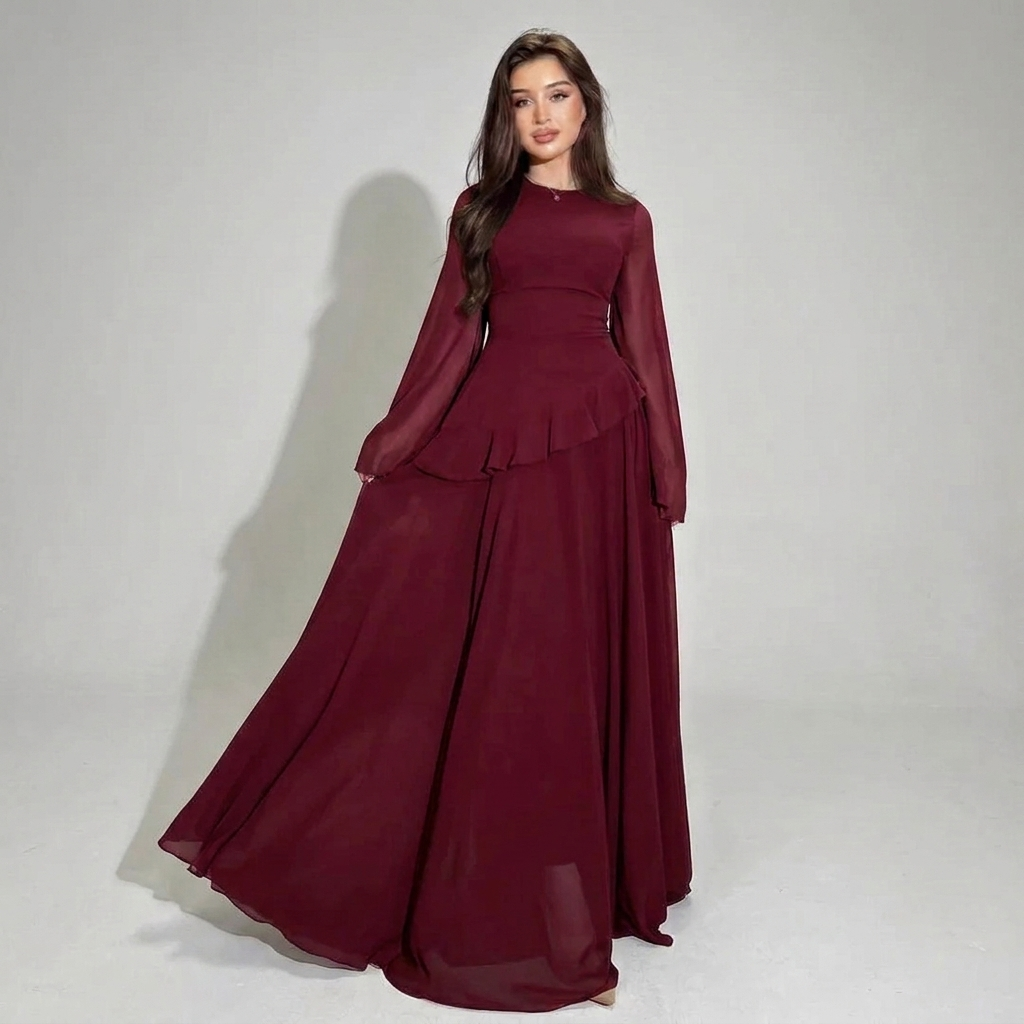 Nauwsluitende midi-jurk met hoge taille voor dames
