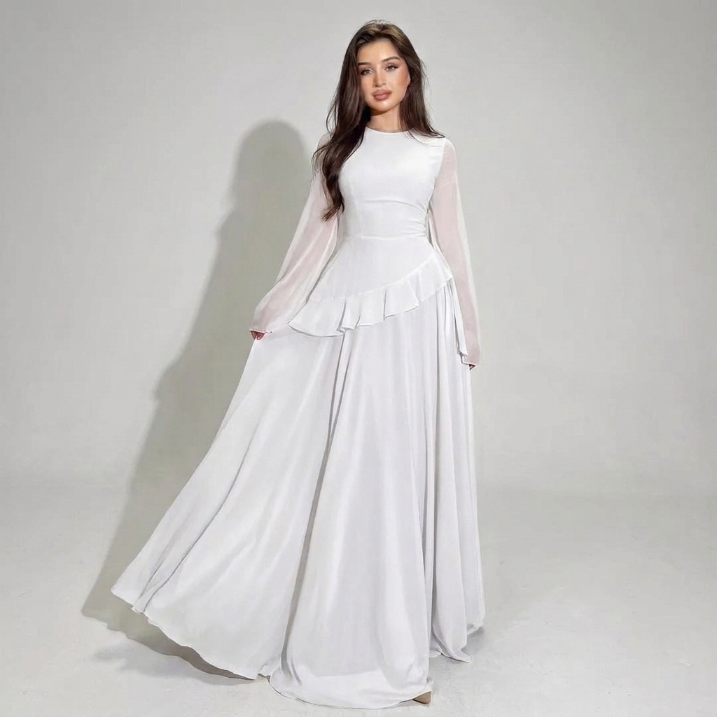 Nauwsluitende midi-jurk met hoge taille voor dames