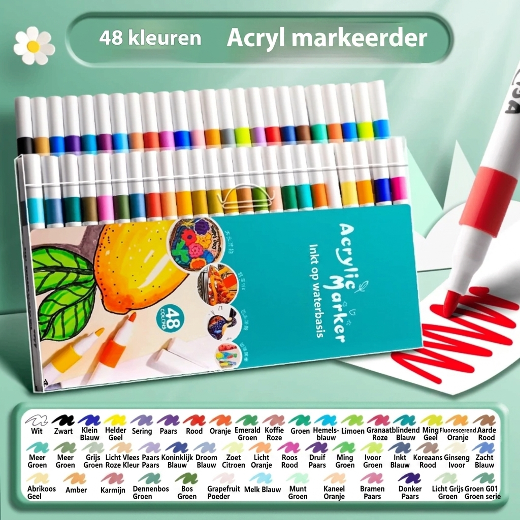 Acrylmarkeerstift met levendige kleuren voor schilderen