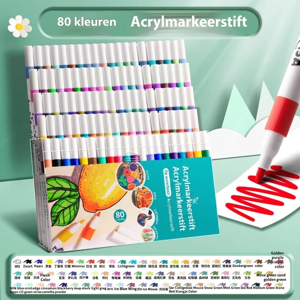 Acrylmarkeerstift met levendige kleuren voor schilderen