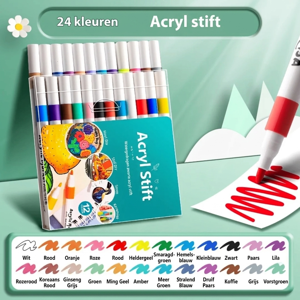Acrylmarkeerstift met levendige kleuren voor schilderen