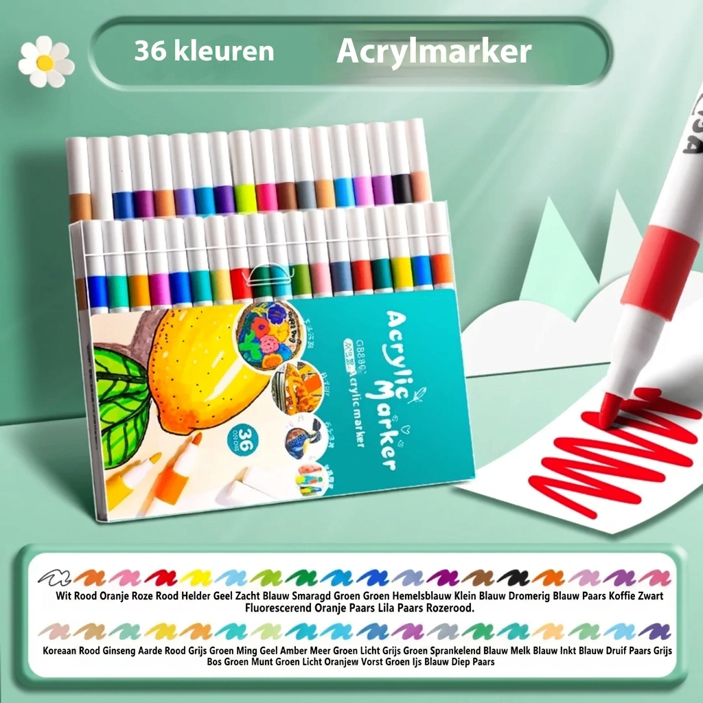 Acrylmarkeerstift met levendige kleuren voor schilderen