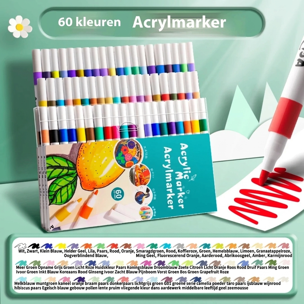 Acrylmarkeerstift met levendige kleuren voor schilderen