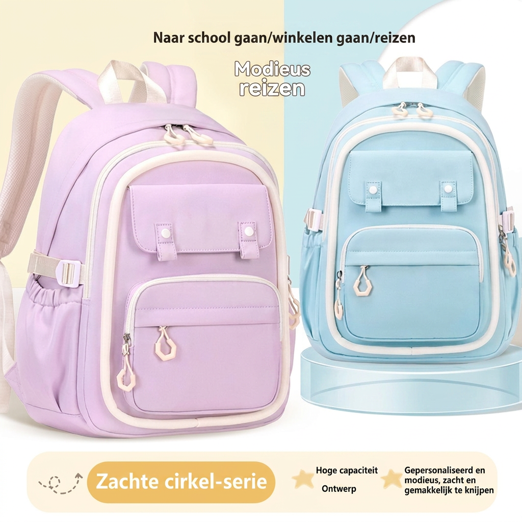 Schoolrugzak met meerdere vakken voor meisjes