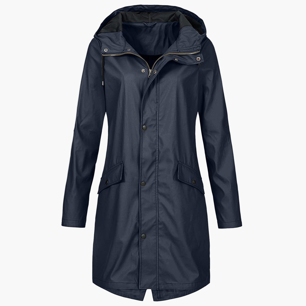 Lange regenjas met capuchon voor dames