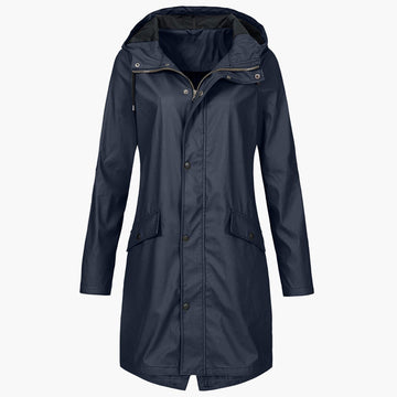 Lange regenjas met capuchon voor dames