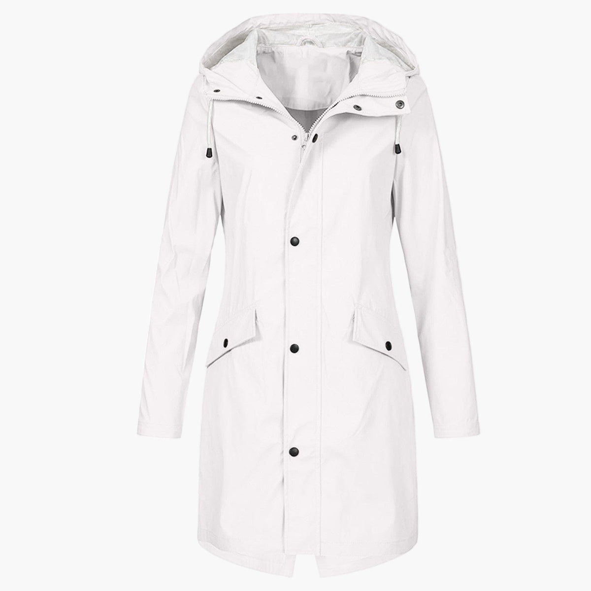 Lange regenjas met capuchon voor dames