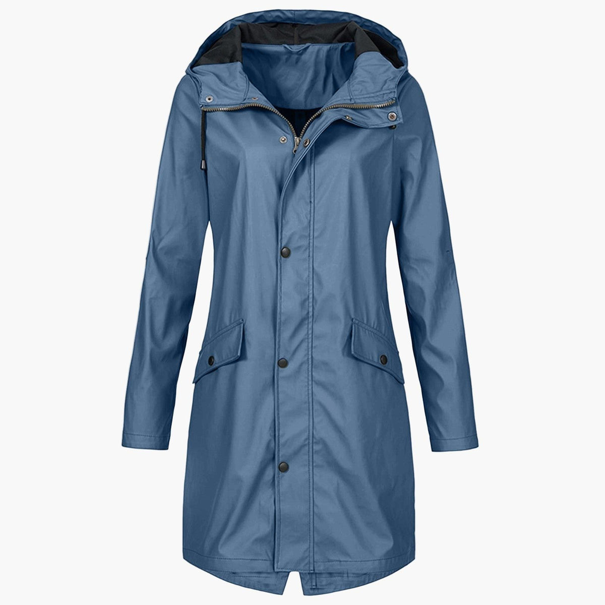 Lange regenjas met capuchon voor dames