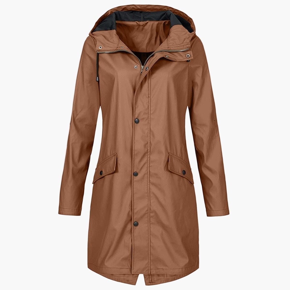 Lange regenjas met capuchon voor dames