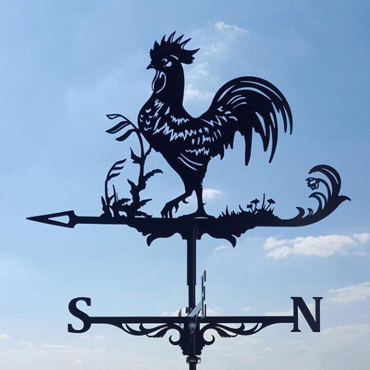 Metalen Windwijzer met Dierensilhouet voor Tuin- en Dakdecoratie