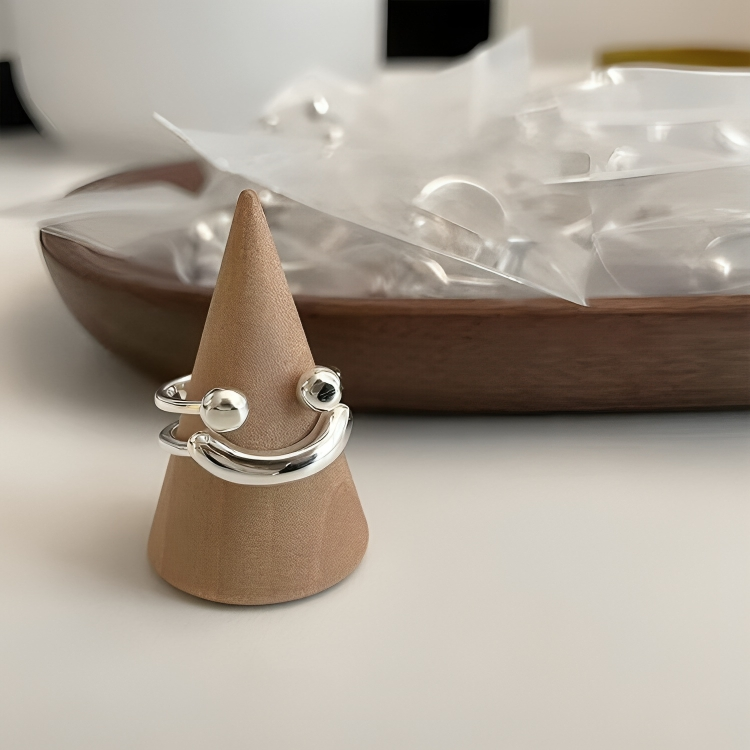 Smiley-verstelbare ring - Minimalistische, stapelbare statement-ring