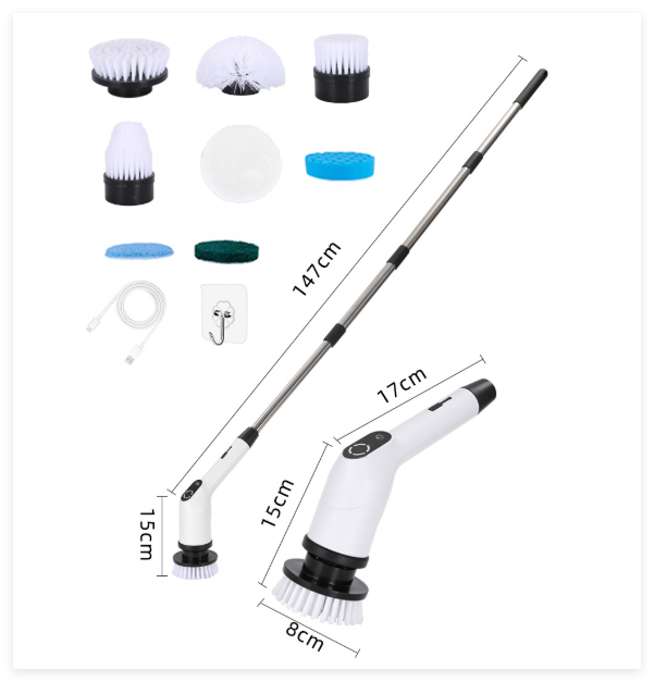 Draadloze Elektrische Schoonmaakborstel met 7 Accessoires - SpinClean