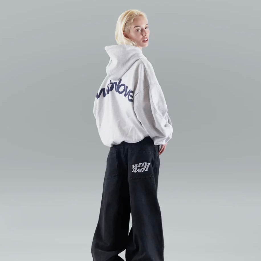 Oversized Hoodie met Gotische Print voor Streetwear Liefhebbers