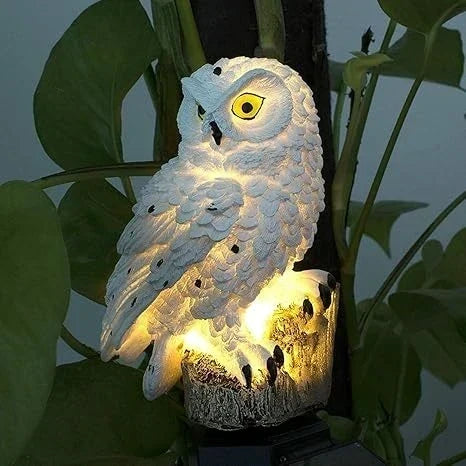 Uilen-tuinlamp op zonne-energie met warmwitte led, waterdicht IP65, 45 cm