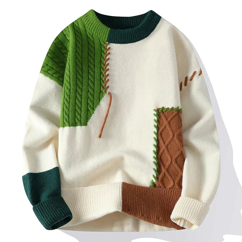 Trui met patchworkontwerp voor heren