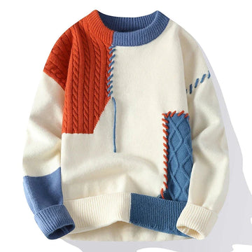 Trui met patchworkontwerp voor heren