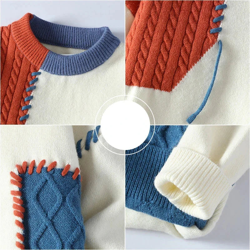 Trui met patchworkontwerp voor heren