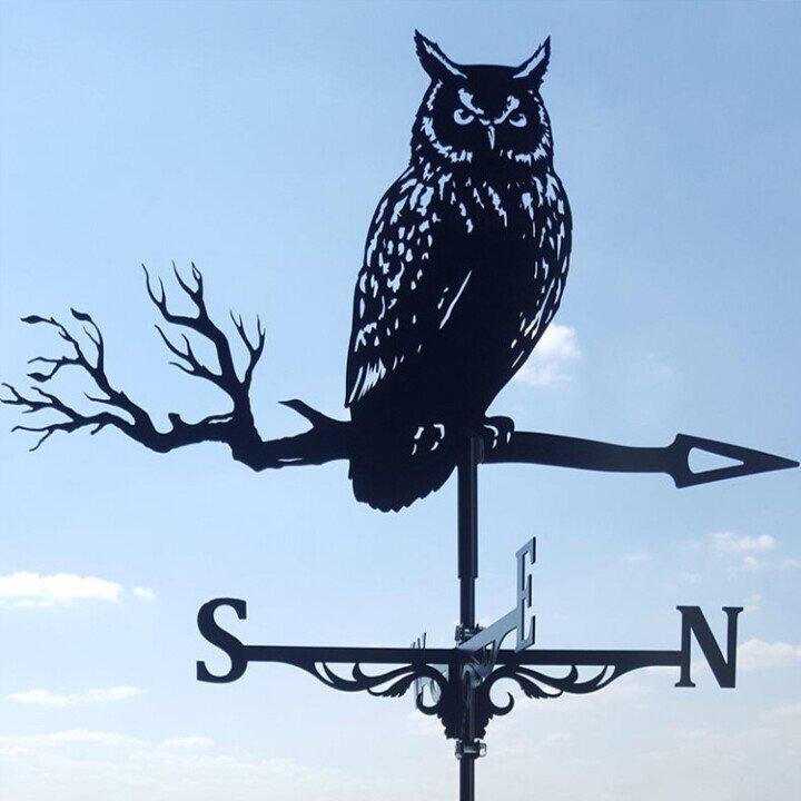 Metalen Windwijzer met Dierensilhouet voor Tuin- en Dakdecoratie