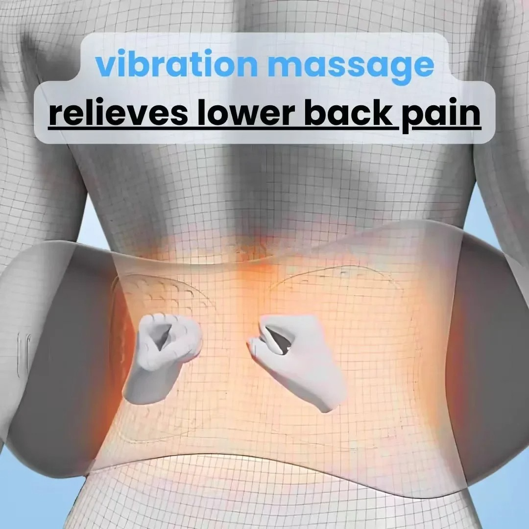 Rugmassageapparaat met Warmte en Trilling, Lendensteun voor Verlichting van Ischias, Onderrugpijn en Houdingscorrectie – 3-in-1 Thuistherapie