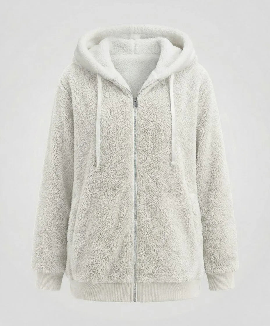 Iolanthe oversized fleecejack voor dames met capuchon