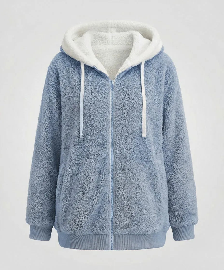 Iolanthe oversized fleecejack voor dames met capuchon