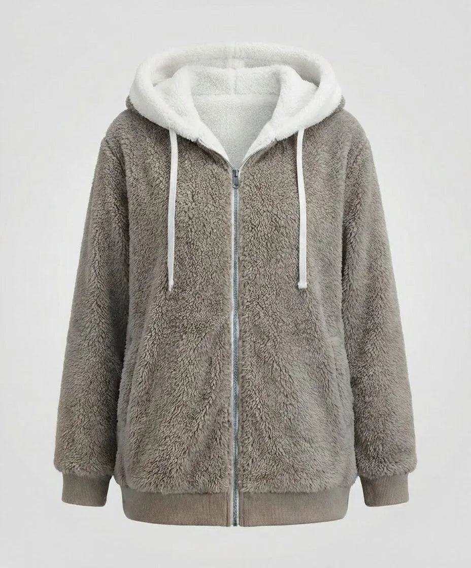 Iolanthe oversized fleecejack voor dames met capuchon