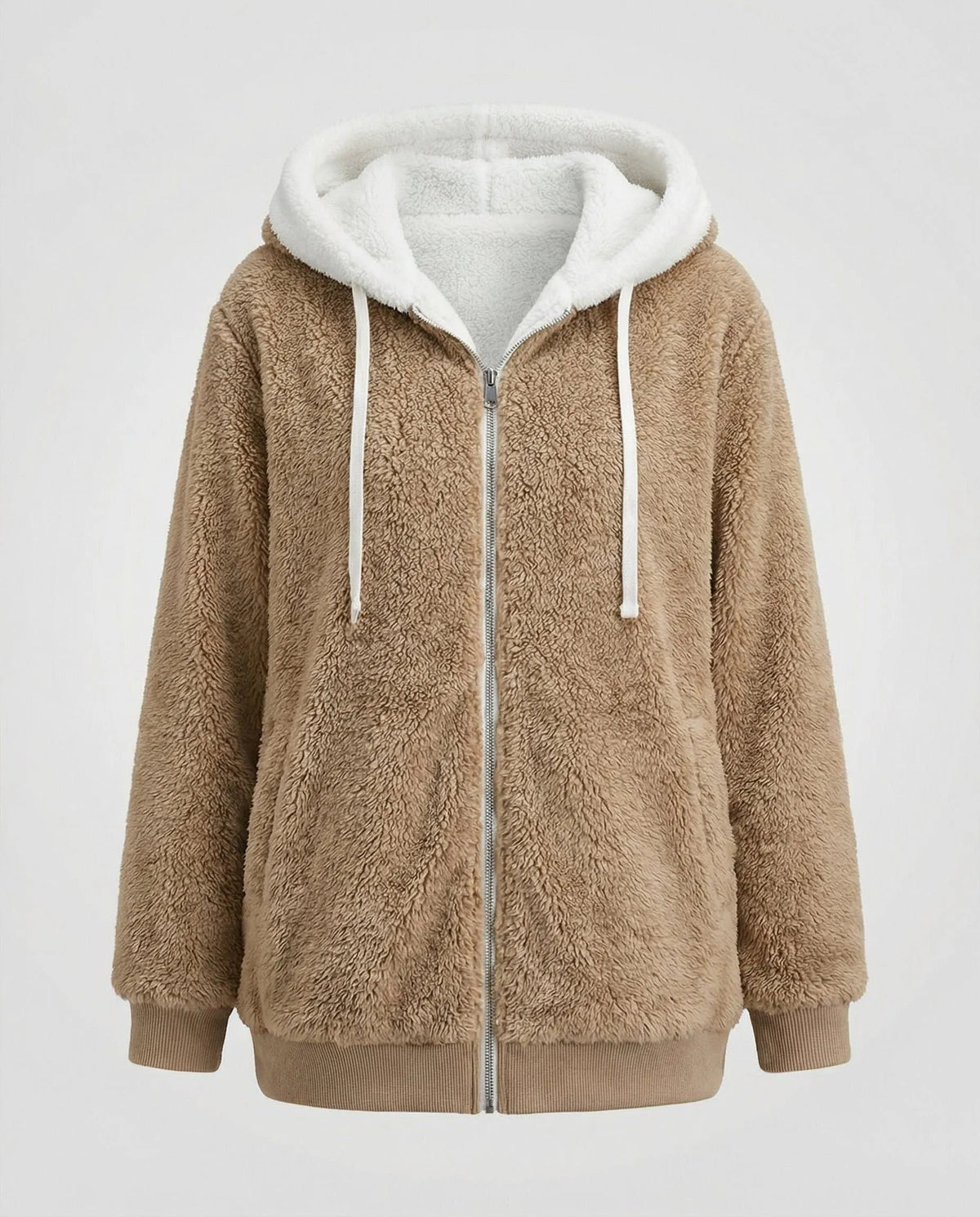 Iolanthe oversized fleecejack voor dames met capuchon