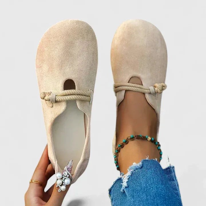 Isabella suède damesloafers met strikkoord