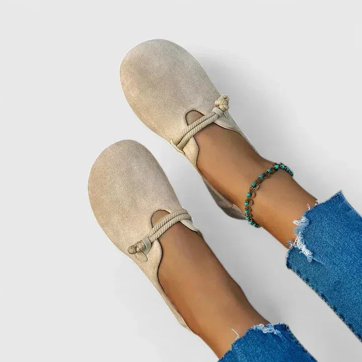 Isabella suède damesloafers met strikkoord