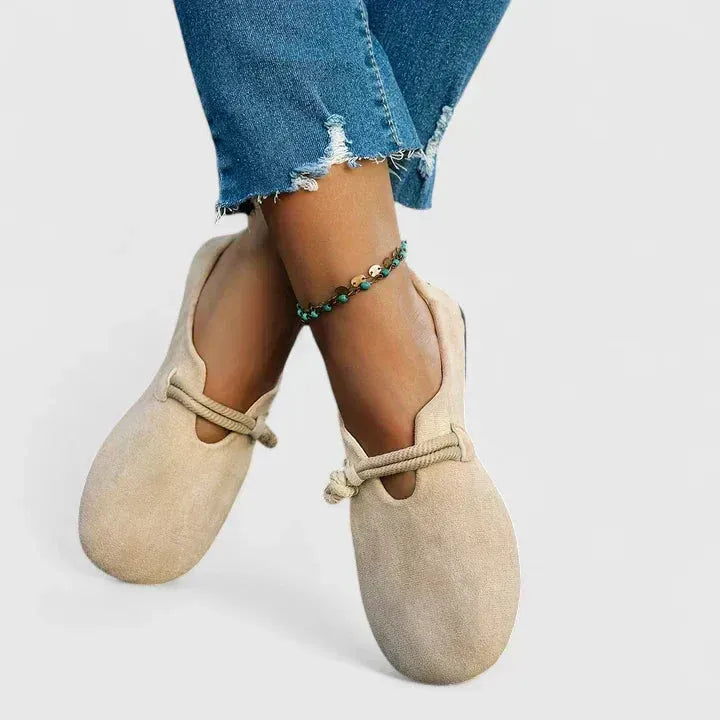 Isabella suède damesloafers met strikkoord