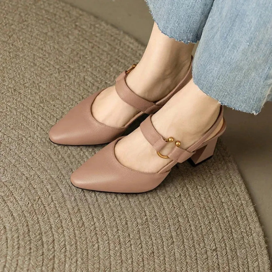 Jamila slingbackpumps met blokhak voor dames
