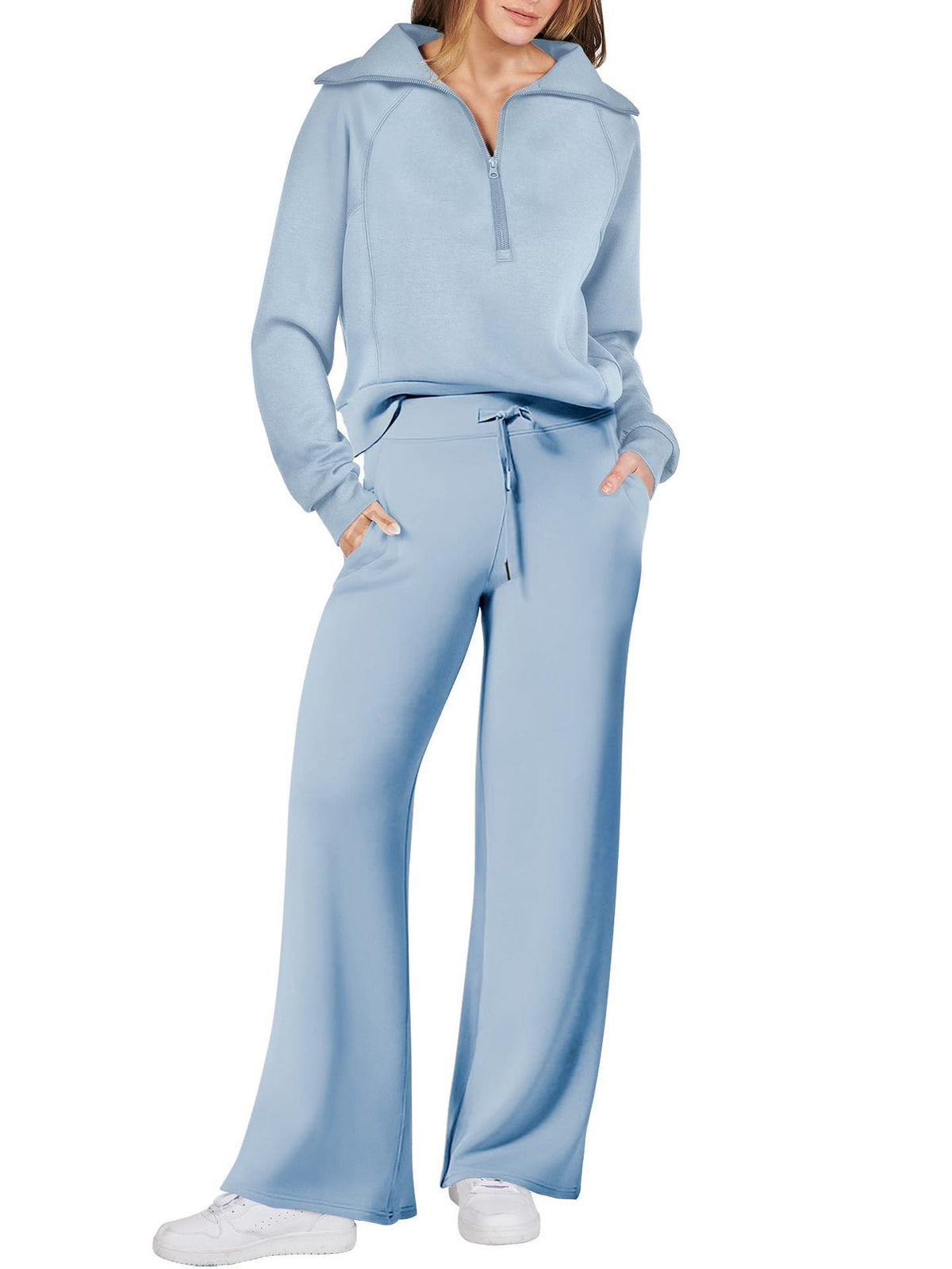Oversized Lounge Set met Wide Leg Broek voor Vrouwen