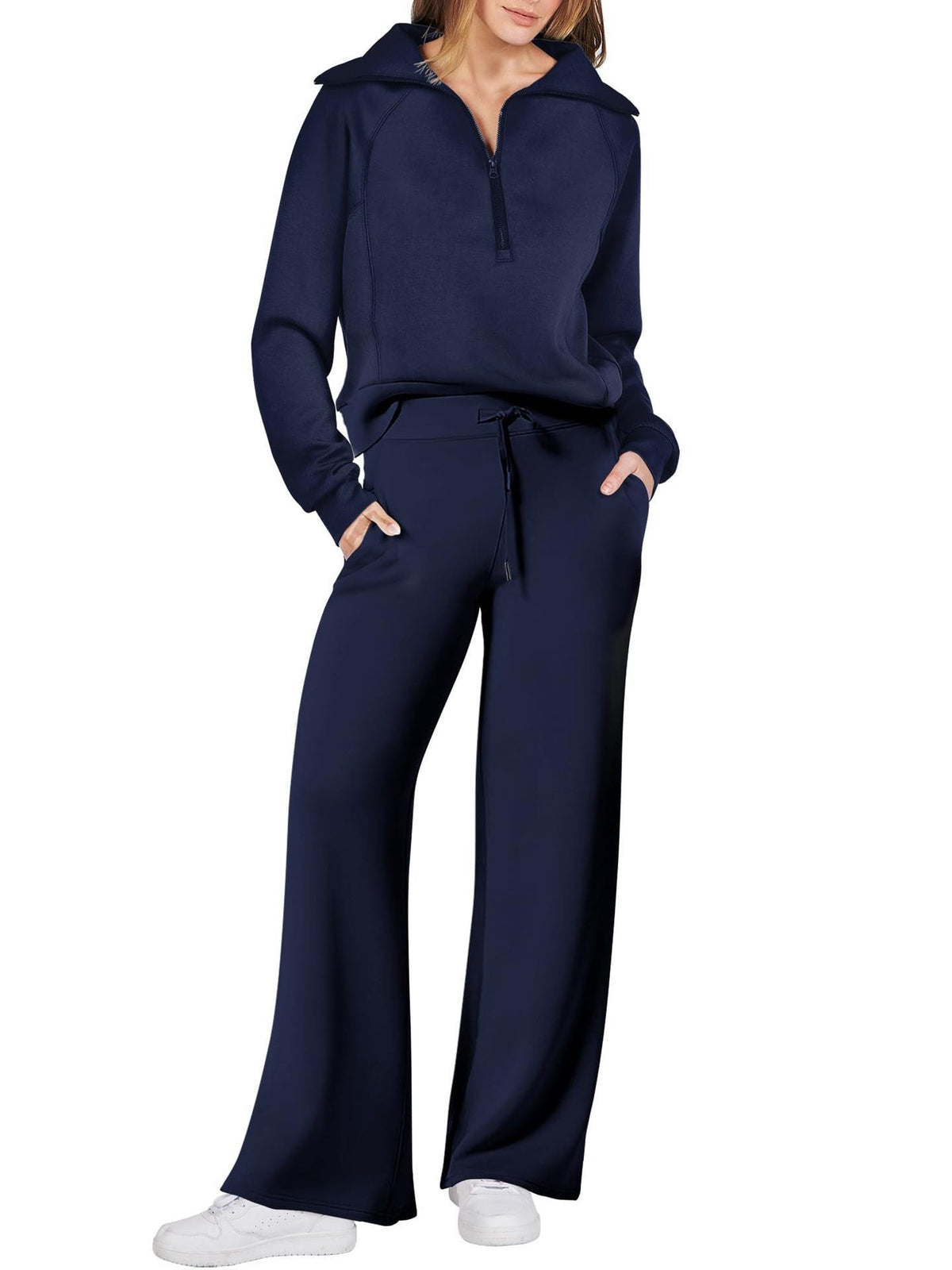Oversized Lounge Set met Wide Leg Broek voor Vrouwen
