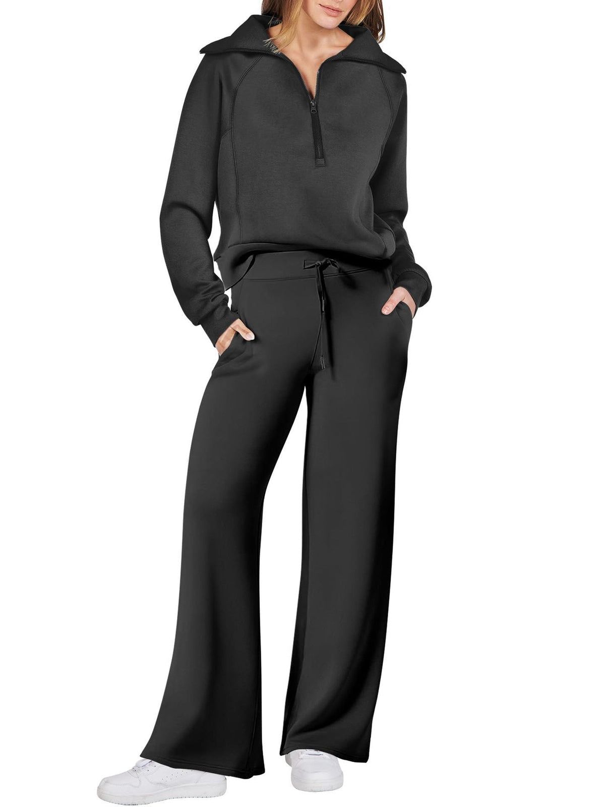 Oversized Lounge Set met Wide Leg Broek voor Vrouwen