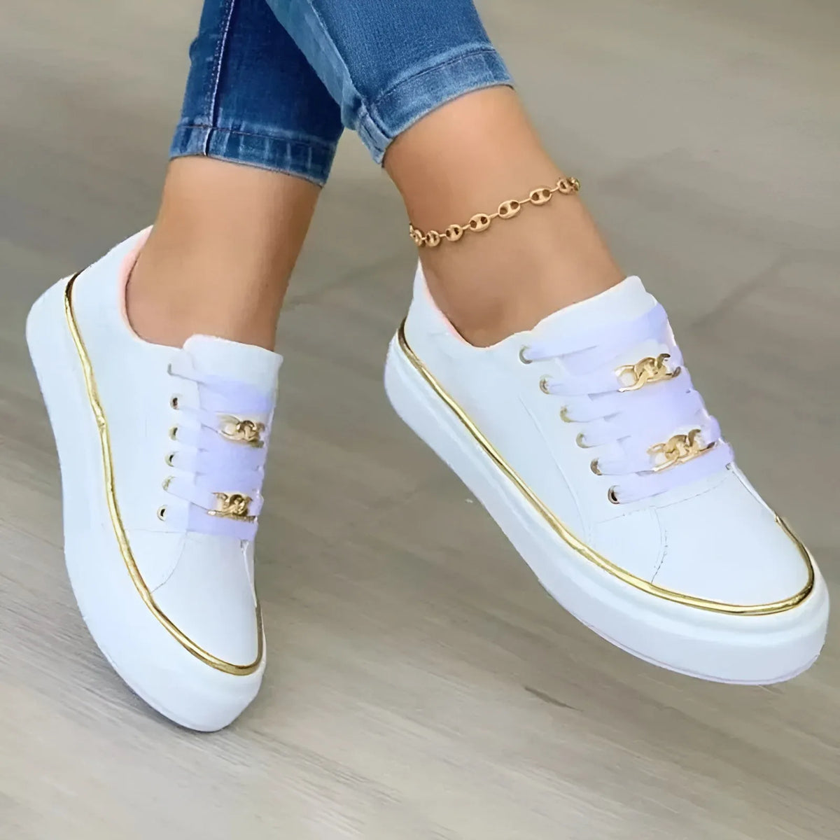 Katarzyna plateausneakers met veters voor dames